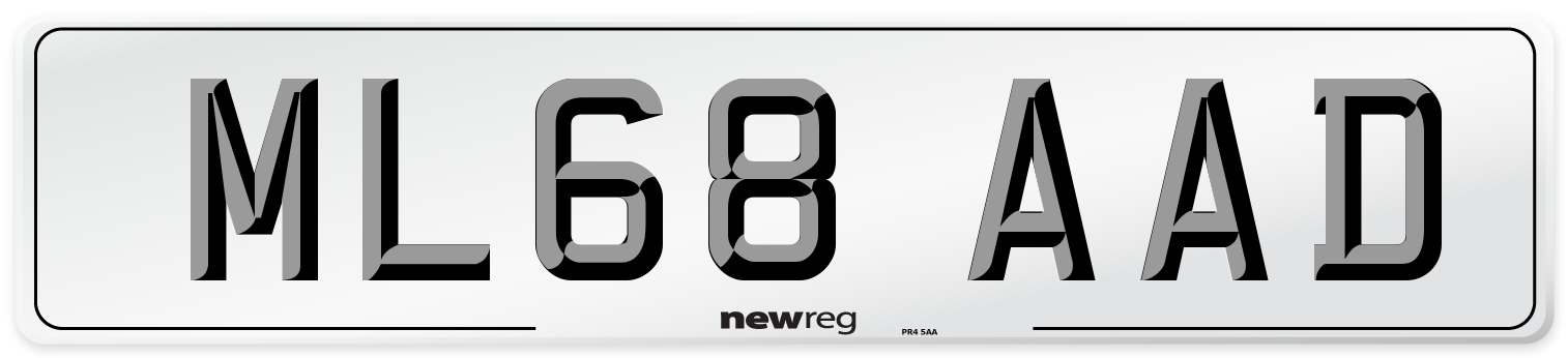 ML68 AAD Number Plate from New Reg